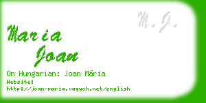 maria joan business card